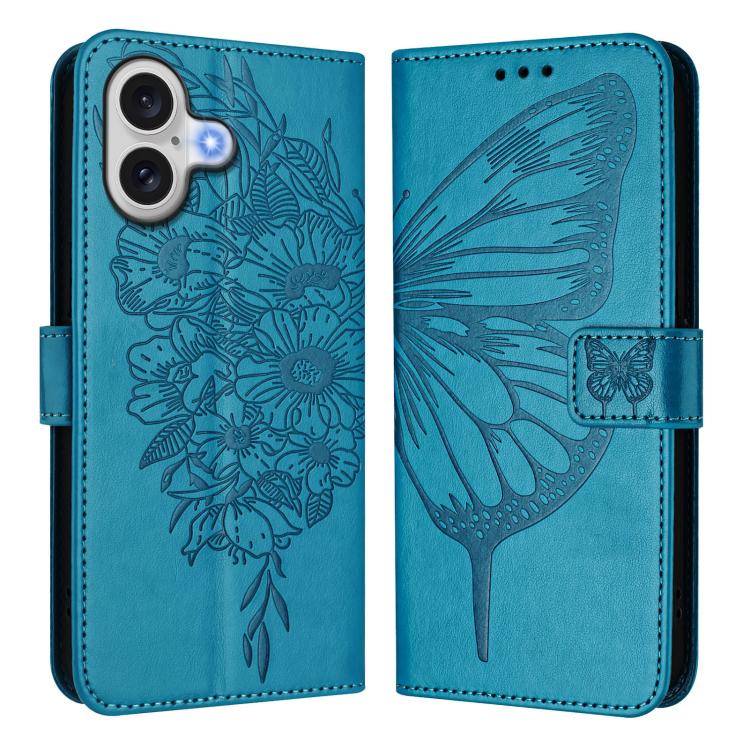 Capa para telemóvel em pele com borboleta em relevo, para iPhone 17e / 16e, para iPhone 17 Pro Max, para iPhone 17 Pro, para iPhone 17, para iPhone Air, para iPhone 16 Pro Max