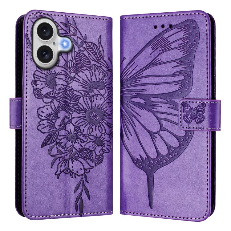 Capa para telemóvel em pele com borboleta em relevo, para iPhone 17e / 16e, para iPhone 17 Pro Max, para iPhone 17 Pro, para iPhone 17, para iPhone Air, para iPhone 16 Pro Max