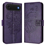 Capa para telemóvel em pele com borboleta em relevo, para iPhone 17e / 16e, para iPhone 17 Pro Max, para iPhone 17 Pro, para iPhone 17, para iPhone Air, para iPhone 16 Pro Max