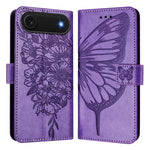 Capa para telemóvel em pele com borboleta em relevo, para iPhone 17e / 16e, para iPhone 17 Pro Max, para iPhone 17 Pro, para iPhone 17, para iPhone Air, para iPhone 16 Pro Max