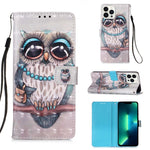 Capa de telemóvel em pele com pintura 3D e abertura horizontal, para iPhone 16 Pro, para iPhone 16 Plus, para iPhone 16, para iPhone 15 Pro Max, para iPhone 15 Pro, para iPhone 15 Plus