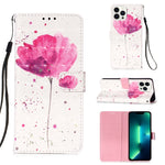 Capa de telemóvel em pele com pintura 3D e abertura horizontal, para iPhone 16 Pro, para iPhone 16 Plus, para iPhone 16, para iPhone 15 Pro Max, para iPhone 15 Pro, para iPhone 15 Plus
