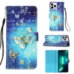 Capa de telemóvel em pele com pintura 3D e abertura horizontal, para iPhone 16 Pro, para iPhone 16 Plus, para iPhone 16, para iPhone 15 Pro Max, para iPhone 15 Pro, para iPhone 15 Plus