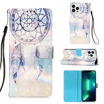 Capa de telemóvel em pele com pintura 3D e abertura horizontal, para iPhone 16 Pro, para iPhone 16 Plus, para iPhone 16, para iPhone 15 Pro Max, para iPhone 15 Pro, para iPhone 15 Plus
