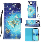 Capa de telemóvel em pele com pintura 3D e abertura horizontal, para iPhone 16 Pro, para iPhone 16 Plus, para iPhone 16, para iPhone 15 Pro Max, para iPhone 15 Pro, para iPhone 15 Plus