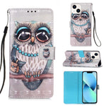 Capa de telemóvel em pele com pintura 3D e abertura horizontal, para iPhone 16 Pro, para iPhone 16 Plus, para iPhone 16, para iPhone 15 Pro Max, para iPhone 15 Pro, para iPhone 15 Plus