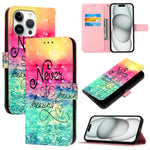 Capa de telemóvel em pele com pintura 3D e abertura horizontal, para iPhone 17e / 16e, para iPhone 17 Pro Max, para iPhone 17 Pro, para iPhone 17, para iPhone Air, para iPhone 16 Pro Max