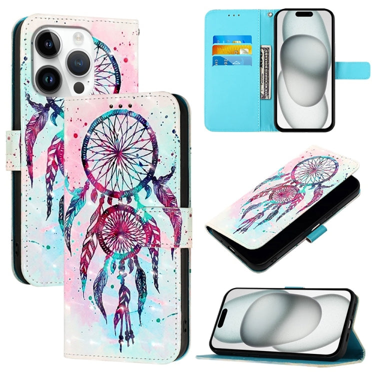 Capa de telemóvel em pele com pintura 3D e abertura horizontal, para iPhone 16 Pro, para iPhone 16 Plus, para iPhone 16, para iPhone 15 Pro Max, para iPhone 15 Pro, para iPhone 15 Plus