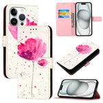 Capa de telemóvel em pele com pintura 3D e abertura horizontal, para iPhone 16 Pro, para iPhone 16 Plus, para iPhone 16, para iPhone 15 Pro Max, para iPhone 15 Pro, para iPhone 15 Plus