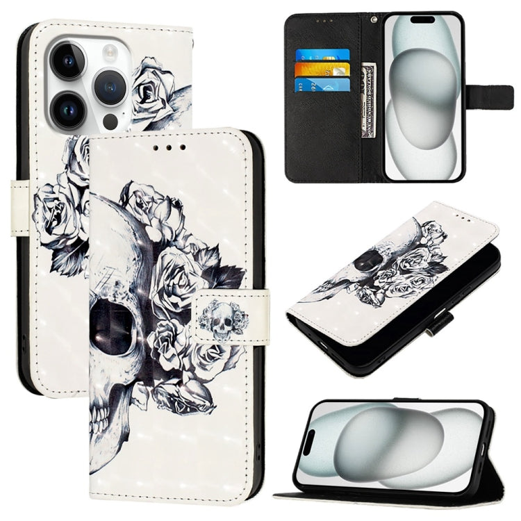Capa de telemóvel em pele com pintura 3D e abertura horizontal, para iPhone 16 Pro, para iPhone 16 Plus, para iPhone 16, para iPhone 15 Pro Max, para iPhone 15 Pro, para iPhone 15 Plus