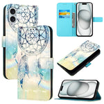 Capa de telemóvel em pele com pintura 3D e abertura horizontal, para iPhone 16 Pro, para iPhone 16 Plus, para iPhone 16, para iPhone 15 Pro Max, para iPhone 15 Pro, para iPhone 15 Plus