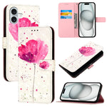 Capa de telemóvel em pele com pintura 3D e abertura horizontal, para iPhone 16 Pro, para iPhone 16 Plus, para iPhone 16, para iPhone 15 Pro Max, para iPhone 15 Pro, para iPhone 15 Plus