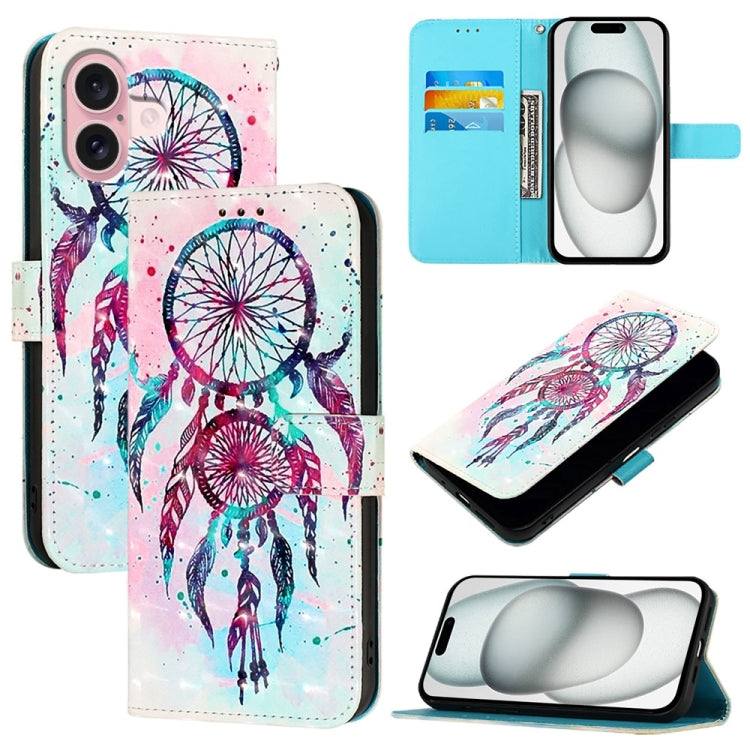 Capa de telemóvel em pele com pintura 3D e abertura horizontal, para iPhone 16 Pro, para iPhone 16 Plus, para iPhone 16, para iPhone 15 Pro Max, para iPhone 15 Pro, para iPhone 15 Plus