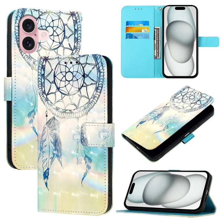 Capa de telemóvel em pele com pintura 3D e abertura horizontal, para iPhone 16 Pro, para iPhone 16 Plus, para iPhone 16, para iPhone 15 Pro Max, para iPhone 15 Pro, para iPhone 15 Plus