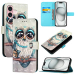 Capa de telemóvel em pele com pintura 3D e abertura horizontal, para iPhone 16 Pro, para iPhone 16 Plus, para iPhone 16, para iPhone 15 Pro Max, para iPhone 15 Pro, para iPhone 15 Plus