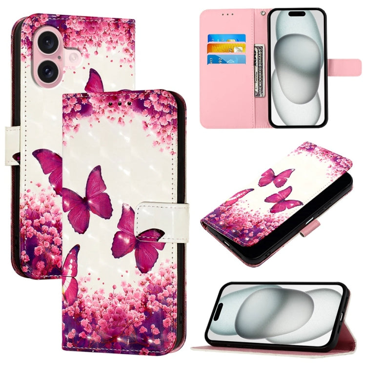 Capa de telemóvel em pele com pintura 3D e abertura horizontal, para iPhone 16 Pro, para iPhone 16 Plus, para iPhone 16, para iPhone 15 Pro Max, para iPhone 15 Pro, para iPhone 15 Plus