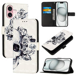 Capa de telemóvel em pele com pintura 3D e abertura horizontal, para iPhone 16 Pro, para iPhone 16 Plus, para iPhone 16, para iPhone 15 Pro Max, para iPhone 15 Pro, para iPhone 15 Plus
