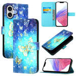 Capa de telemóvel em pele com pintura 3D e abertura horizontal, para iPhone 17e / 16e, para iPhone 17 Pro Max, para iPhone 17 Pro, para iPhone 17, para iPhone Air, para iPhone 16 Pro Max