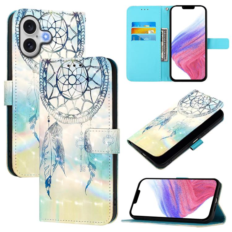 Capa de telemóvel em pele com pintura 3D e abertura horizontal, para iPhone 17e / 16e, para iPhone 17 Pro Max, para iPhone 17 Pro, para iPhone 17, para iPhone Air, para iPhone 16 Pro Max