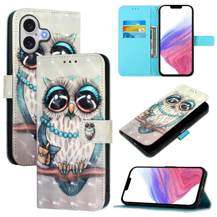 Capa de telemóvel em pele com pintura 3D e abertura horizontal, para iPhone 17e / 16e, para iPhone 17 Pro Max, para iPhone 17 Pro, para iPhone 17, para iPhone Air, para iPhone 16 Pro Max