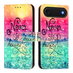 Capa de telemóvel em pele com pintura 3D e abertura horizontal, para iPhone 17e / 16e, para iPhone 17 Pro Max, para iPhone 17 Pro, para iPhone 17, para iPhone Air, para iPhone 16 Pro Max