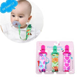 Conjunto de 3 Brinquedos de Dentição para Bebé com Corrente de Chupeta Reforçada, Entrega de Cor Aleatória