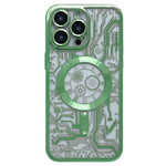 Electroplated Circuit Board Pattern MagSafe Phone Case, For iPhone 13, For iPhone 12, For iPhone 12 Pro Max, For iPhone 12 Pro, For iPhone 11 Pro Max, For iPhone 11