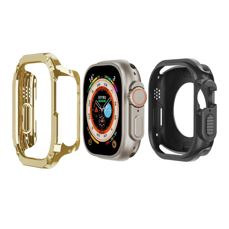 Capa de Relógio Híbrida 2 em 1 PC TPU Armor, Para Apple Watch Series 6 / 5 / 4 / SE 44mm, Para Apple Watch Series 6 / 5 / 4 / SE 40mm, Para Apple Watch Ultra 3 / 2 / 1 49mm, Para Apple Watch Series 9 / 8 / 7 45mm, Para Apple Watch Series 9 / 8 / 7 41mm