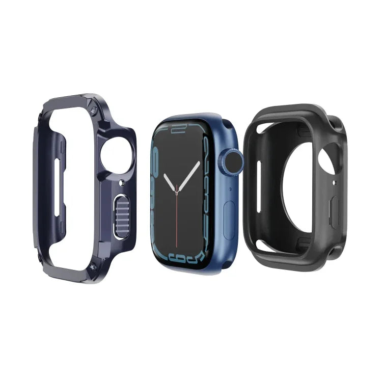 Capa de Relógio Híbrida 2 em 1 PC TPU Armor, Para Apple Watch Series 6 / 5 / 4 / SE 44mm, Para Apple Watch Series 6 / 5 / 4 / SE 40mm, Para Apple Watch Ultra 3 / 2 / 1 49mm, Para Apple Watch Series 9 / 8 / 7 45mm, Para Apple Watch Series 9 / 8 / 7 41mm