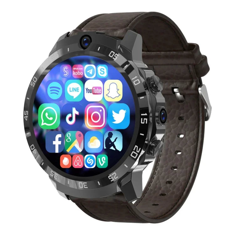 Relógio Inteligente MT27 1,6 polegadas, IP67 à Prova de Água, 4G Android 8.1, 4G+64G, Suporta Frequência Cardíaca / GPS, Correia em Pele