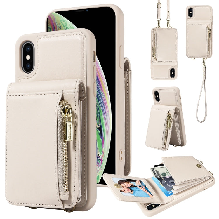 Capa de telemóvel em pele com carteira de fecho e cordão transversal, para iPhone XS Max, para iPhone 7 Plus / 8 Plus