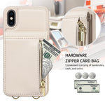 Capa de telemóvel em pele com carteira de fecho e cordão transversal, para iPhone XS Max, para iPhone 7 Plus / 8 Plus