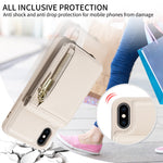 Capa de telemóvel em pele com carteira de fecho e cordão transversal, para iPhone XS Max, para iPhone 7 Plus / 8 Plus