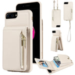 Capa de telemóvel em pele com carteira de fecho e cordão transversal, para iPhone XS Max, para iPhone 7 Plus / 8 Plus