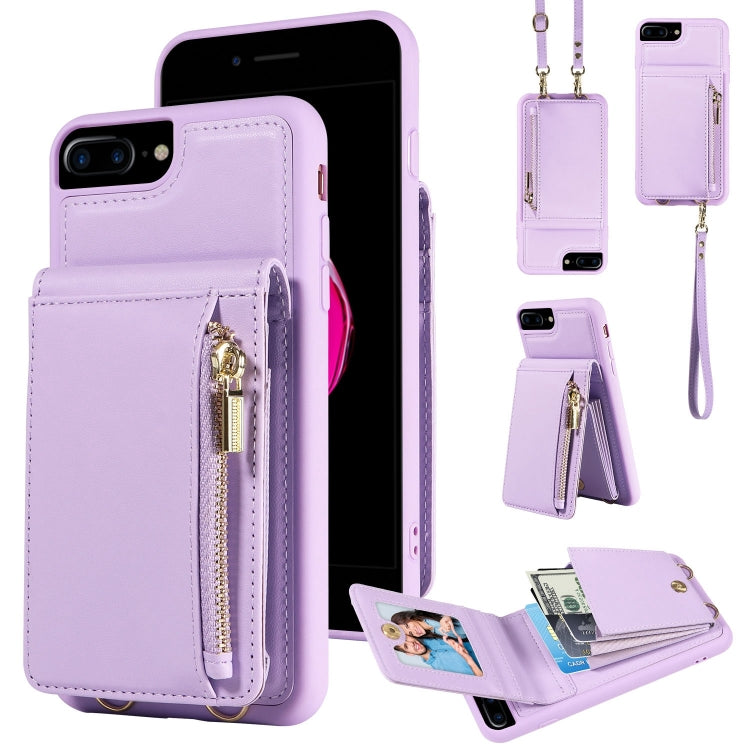 Capa de telemóvel em pele com carteira de fecho e cordão transversal, para iPhone XS Max, para iPhone 7 Plus / 8 Plus