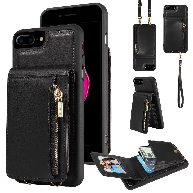 Capa de telemóvel em pele com carteira de fecho e cordão transversal, para iPhone XS Max, para iPhone 7 Plus / 8 Plus