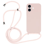 Capa em silicone líquido com cordão transversal, para iPhone 16 Pro Max, para iPhone 16 Pro, para iPhone 16 Plus