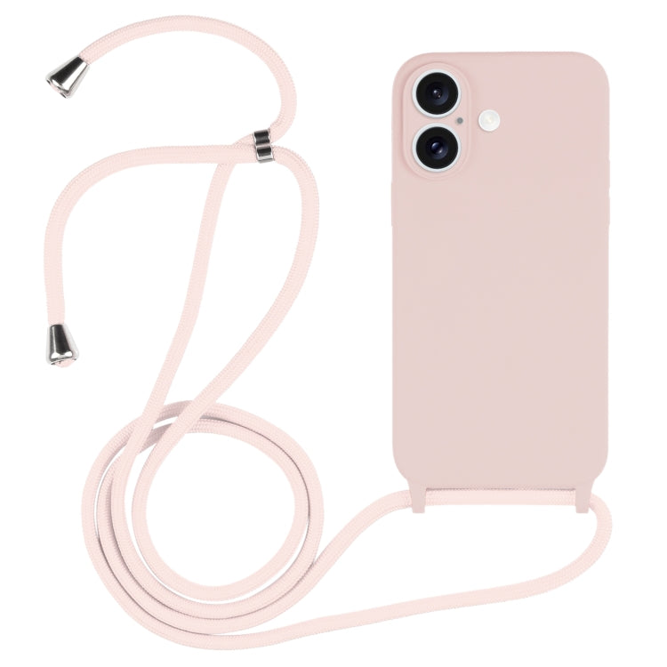 Capa em silicone líquido com cordão transversal, para iPhone 16 Pro Max, para iPhone 16 Pro, para iPhone 16 Plus