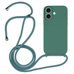 Capa em silicone líquido com cordão transversal, para iPhone 16 Pro Max, para iPhone 16 Pro, para iPhone 16 Plus