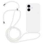 Capa em silicone líquido com cordão transversal, para iPhone 16 Pro Max, para iPhone 16 Pro, para iPhone 16 Plus