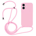 Capa em silicone líquido com cordão transversal, para iPhone 16 Pro Max, para iPhone 16 Pro, para iPhone 16 Plus