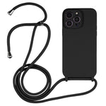 Capa em silicone líquido com cordão transversal, para iPhone 16 Pro Max, para iPhone 16 Pro, para iPhone 16 Plus