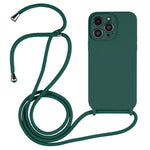 Capa em silicone líquido com cordão transversal, para iPhone 16 Pro Max, para iPhone 16 Pro, para iPhone 16 Plus