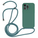Capa em silicone líquido com cordão transversal, para iPhone 16 Pro Max, para iPhone 16 Pro, para iPhone 16 Plus