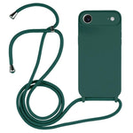 Capa em silicone líquido com cordão transversal, para iPhone 17 Pro Max, para iPhone 17 Pro, para iPhone 17, para iPhone Air