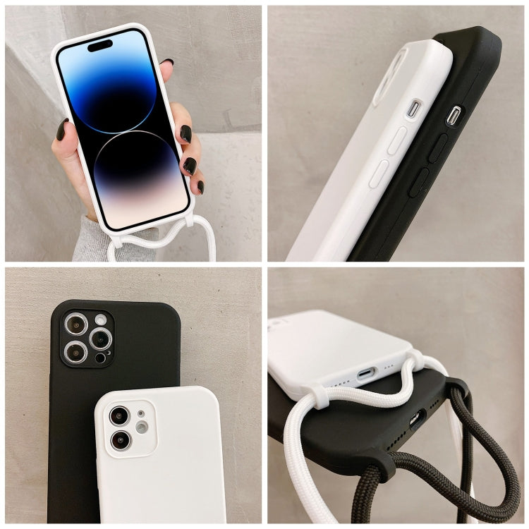 Capa em silicone líquido com cordão transversal, para iPhone 16 Pro Max, para iPhone 16 Pro, para iPhone 16 Plus