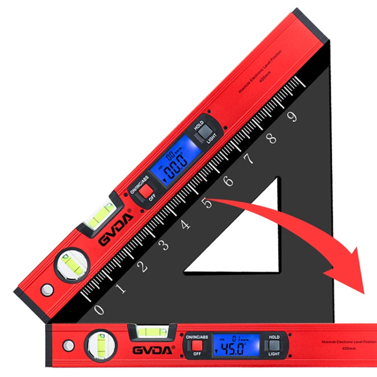 Nível digital GVDA GD-H400M com medidor de 360 graus, régua de nível profissional