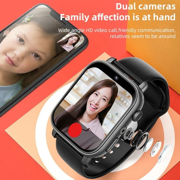 Relógio Inteligente UNIWA X1S 1,9 polegadas, IP67 à Prova de Água, 4G Android 8.1 com Duas Câmaras, Suporta Medição de Temperatura, 1G+8G, 2G+16G