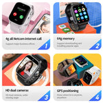 Relógio Inteligente UNIWA X1S 1,9 polegadas, IP67 à Prova de Água, 4G Android 8.1 com Duas Câmaras, Suporta Medição de Temperatura, 1G+8G, 2G+16G