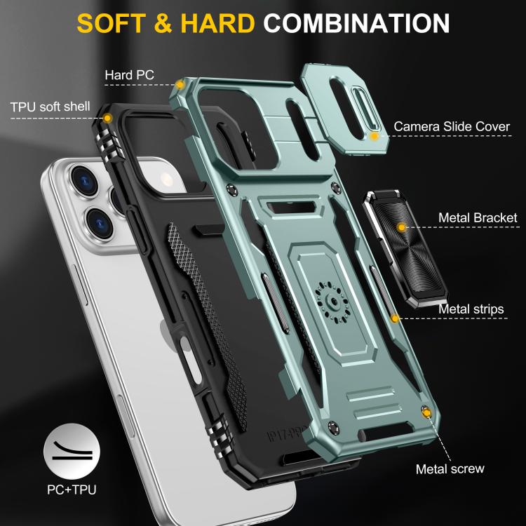 Capa de telemóvel com proteção para câmara em PC + TPU, para iPhone 17e / 16e, para iPhone 17 Pro Max, para iPhone 17 Pro, para iPhone 17, para iPhone Air, para iPhone 16 Pro Max